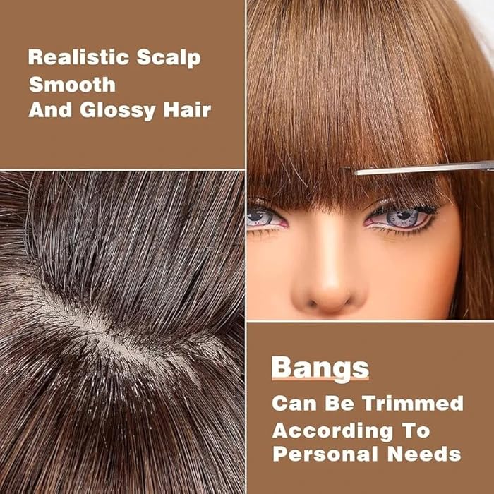 DILLARDS Shoulder Length Middle Part Synthetic Soft Wavy Wig Brown - Image 3